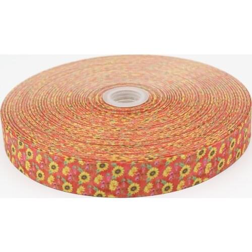21913 Sunflower Grosgrain Ribbon Design Customized ​Logo Printed for DIY Hair Bow Craft Festival Decorations ​25-75MM