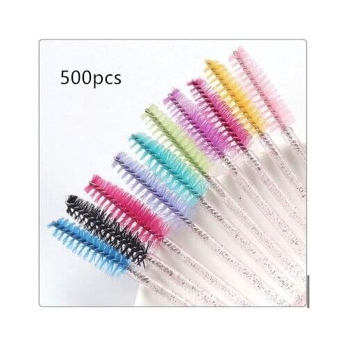 500pcs Eyelash Extension Disposable Eyebrow brush Mascara Wand Applicator Spoolers Eye Lashes Cosmetic Brushes Set makeup tools