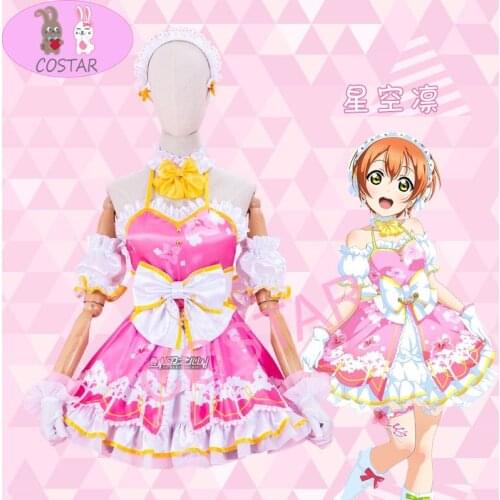 Anime LoveLive! Rin Hoshizora SIF Arcade Lolita Dress Dancing Clothes Cosplay Costume Halloween Chika Outfit For Women Girls