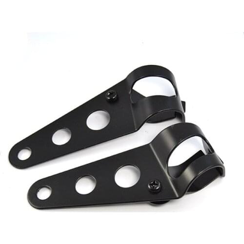 BJMOTO Motorcycle Light Bracket Cafe Racer Chopper Custom Lights Mounting Holder Plate Cruiser Sportster 31mm-43mm Tube Forks