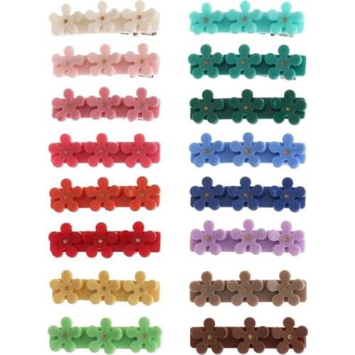 Mi Dairy Brand new Korean Three flowers barrettes sixteen colors Lovely elegant style in summer girl hair accessories