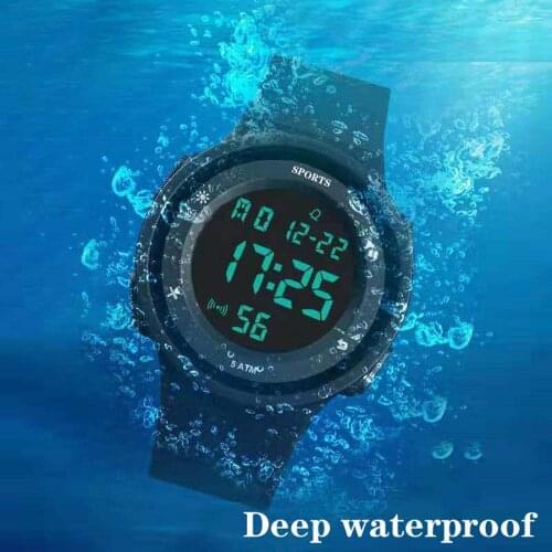 Luxury Mens Digital Led Watch Waterproof Date Sport Men Outdoor Electronic Digital Wristwatch Silicone Strap Alarm Watch