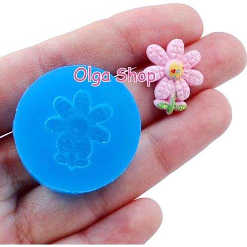 HYL161 18.5mm x 15.9mm Flowers Silicone Mold Fondant Cake Decoration Candy Resin Clay Earrings Necklace Craft Soap Candle