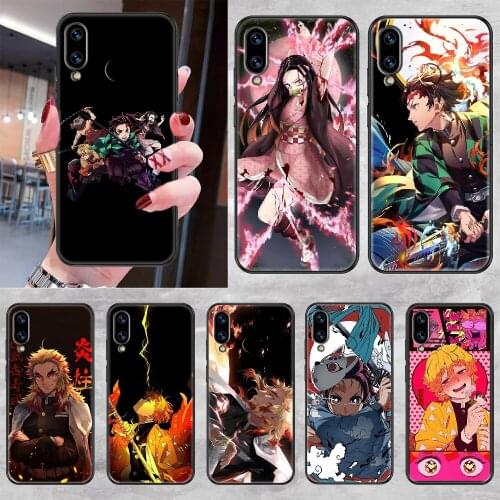 Demon Slayer Phone case For Huawei Honor 6 7 8 9 10 10i 20 A C X Lite Pro Play black fashion back tpu cover 3D bumper silicone