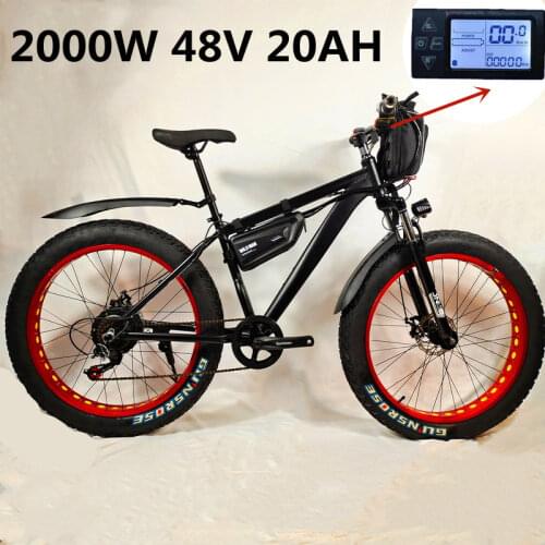 48v 20ah Electric bicycle 2000W Electric Beach Bike 4.0 Fat Tire Electric Bike 48V Mens Mountain Bike Snow E-bike 26inch Bicycle