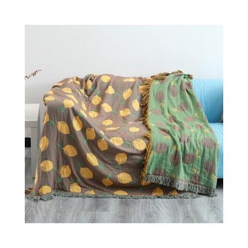 GY4107 Lemon Geometry Deer Blanket Sofa Decorative Slipcover Stitching Blanket Rug