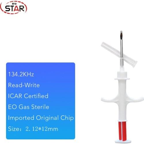 50pcs standard Animal Microchip Rfid Syringe 1.4x8/2x12/1.25x7mm Dog Chips Pet Injector Sterile Cat Sheep Syringe Microchip