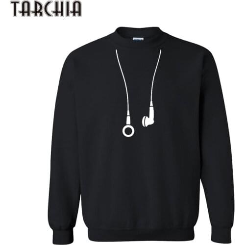 TARCHIA Men Hoodies Earphone Printed Mens Hip Hop Hoodie Sweatshirt Pullover Fashion Sportswear Casual Long Sleeve Tops