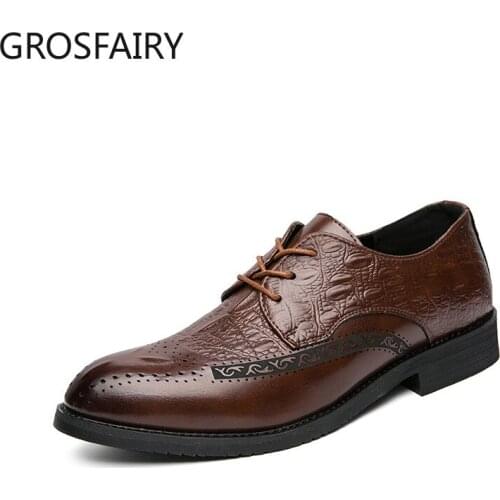 Mens Shoes Business Casual Formal Wear Leather Shoes Pointed Toe Thick Sole Leather Shoes Breathable