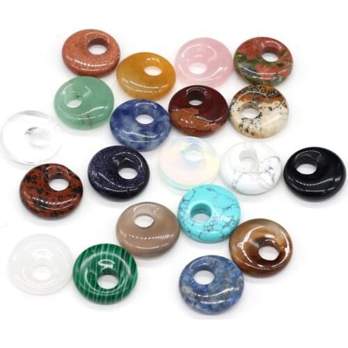 Natural Stone Big Hole Loose Beads Rose Pink Quartz Crystal Agates Beads Charm Pendants for DIY Jewelry Making Necklace Earring