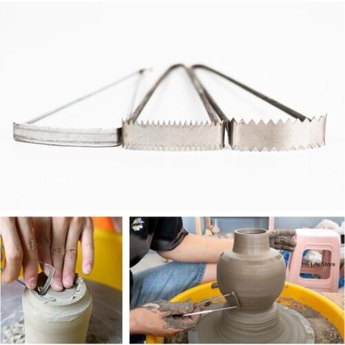 Pottery Fork-shaped Blank Trimming Knife Serrated Scraper Knife Trimming Ceramic Blank Sculpture Modeling Blank Trimming Tool