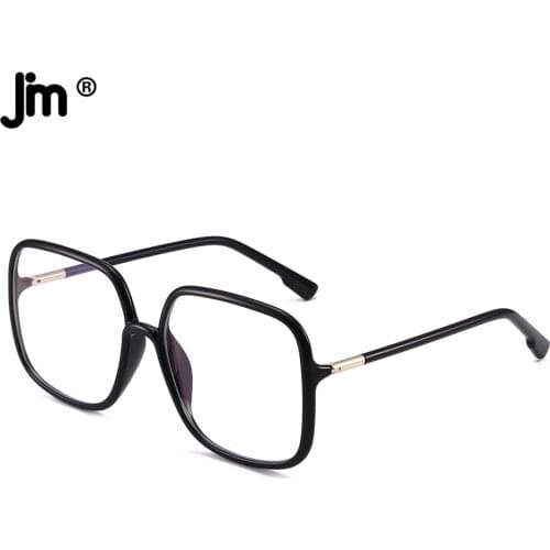 JM Oversized Square Blue Light Glasses Men Women Computer Clear Fake Glasses