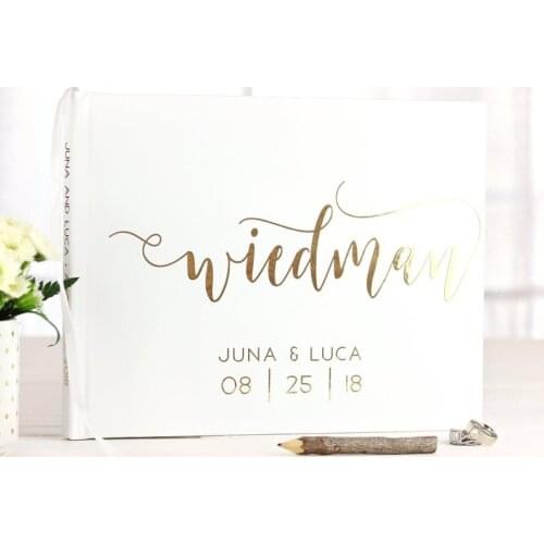 Personalize names date wedding guest book, wedding guestbook, foil guest book, guest sign in photo albums, custom journal