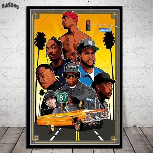 Posters and Prints 2PAC West Coast Hip Hop Biggie Smalls East Coast Wall Art Pictures Poster Canvas Painting for Home Decoration