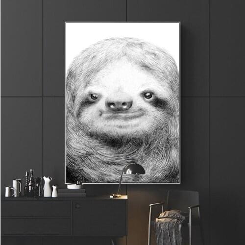 Baby Bird Lovely Animal Canvas Poster Grey Trendy Nordic Print Painting Photo For Kids Room Black And White Abstract Wall Art