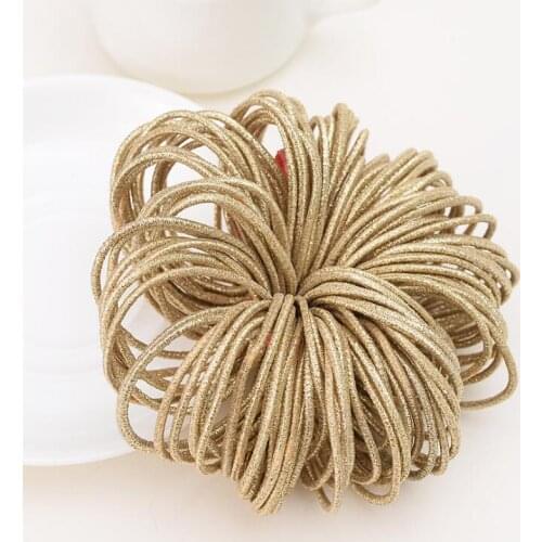 5 CM New Fashion Big Gold Silver Ponytail Holders Rubber Band Tie Gum Elastic Hair Band Hair Accessories For Women Girl