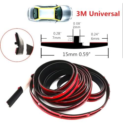 3 Meter Rubber Car Roof Door Gutter Seal Window Sunroof Cover Strip Water Dustproof