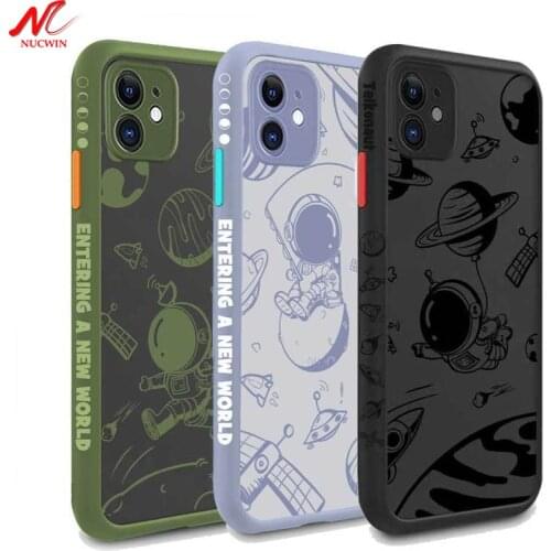 Luxury Astronaut Space Liquid Silicon Case for iPhone 11 12 Pro Max 12Mini Slim Shockproof Cover for iPhone X Xr Xs Max 7 8 Plus