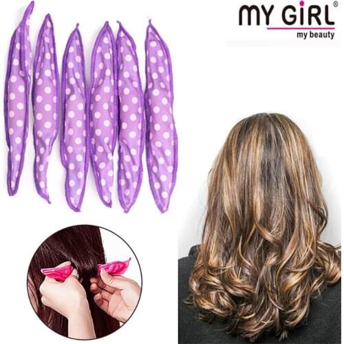 Purple Dot Hair Rolls Pear Flower Head Curly Hair Sponge Hair Salon Roll Creative Sleep Magic Dry Hair Roll