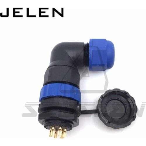 SD20 90 degree elbow waterproof connector 6 pin cable connector Male plug Female socket ip68