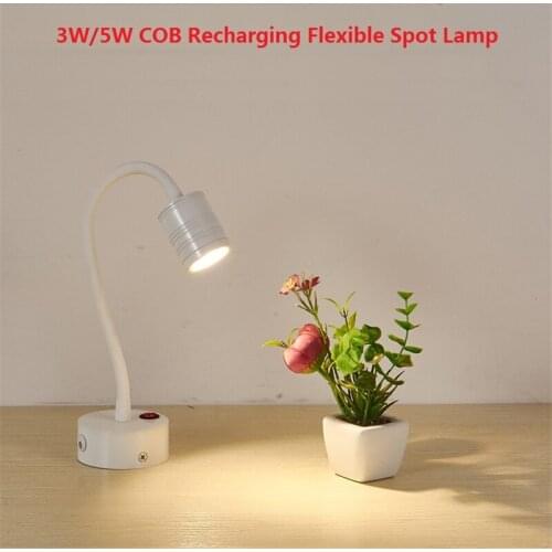 Wire free recharging led tube spot light ,3W 5W 30/40cm emergency led hose battery cabinet lamp ,display ,welding lamp