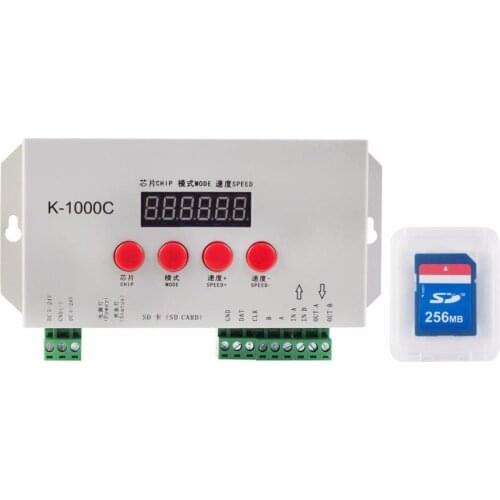 K-1000C(T-1000S Updated) WS2812B APA102C SK6812 WS2811 WS2801 Led Strip 2048 Pixels Controller DC5-24V Addressable Programmable