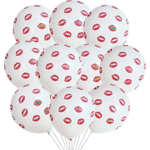 50/100pcs Red Lip Air Balloon 12inch latex red Balloon For Wedding Bride Tribe Shower Bachelorette Hen Party adult supplies