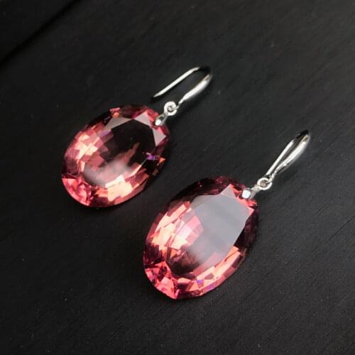 FFGems Big Stone Oval18*25mm Zultanite Earring 925 Silver Sterling Diaspore Stone Color Change Fine Jewelry For Women Party Gift