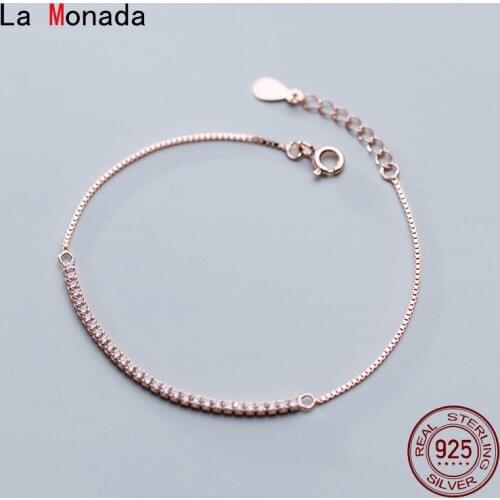 La Monada Gold Bracelets For Women Silver 925 Sterling Jewelry Fine 925 Sterling Silver Womens Bracelet Accessoire Female Inlay