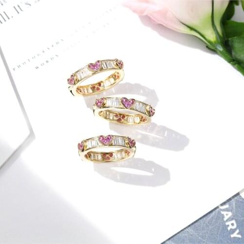 Eternity 18K Gold Lab Diamond cz Promise Ring 925 sterling Silver Engagement Wedding Band Rings For Women Bridal Fine Jewelry