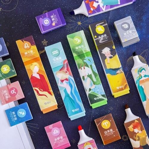 1pcs Constellation Highlighter Cute Watercolor Marker pen Kawaii Stationery office school writing supplies