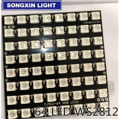 1PCS WS2812 8x8 64 LED Matrix LED 5050 RGB Full-Color Driver Black Board