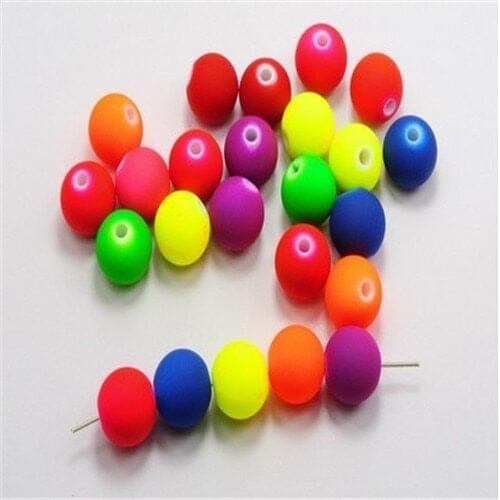 10mm 100pcs Mixed Matte Fluorescent Neon Beads Acrylic Spacer Ball Perline Colorate Palla Di Perline Granos De Acrilico FB-01