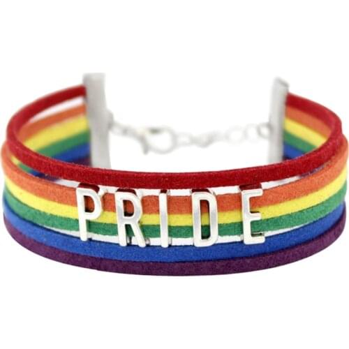 10PC/lot Infinity Love HOT Bran Rainbow Flag Pride LGBT Charm Heart Braided Bracelet Gay Lesbian Love Bracelets dropshipping