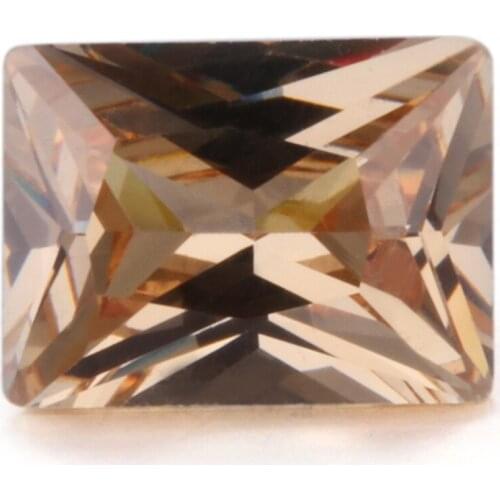 12x14mm Rectangle Shape 5A+ Champagne Color CZ Stone Synthetic Cubic Zirconia For Jewellery