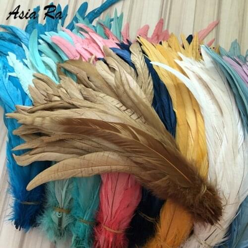Free Shipping 500 pcs Gold Rooster Tail feather 10-12inches 25-30cm Dyed conque/cock tail Feathers diy carnival headwear decor