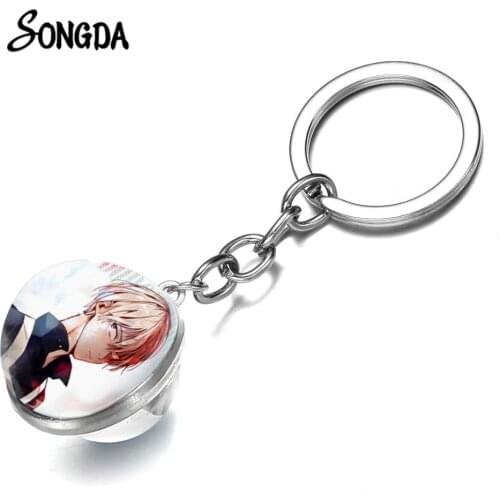 My Hero Academia Keychain Todoroki Shouto Bakugou Katsuki Midoriya Lzuku Anime Figures Key Chain Boku no Hero Academia Key Ring