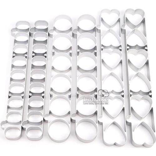 Long style round oval heart shape aluminium small cake pie pineapple biscuit cookie fondant cutter DIY home bakery accessories