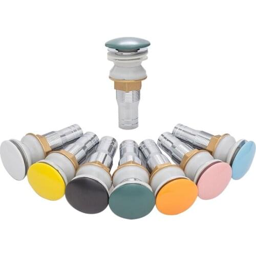 Bathroom Basin Drainage Sink Pop Up DrainColorful Ceramics Black/White Stainless Steel Brass Drain With Overflow Space Saving