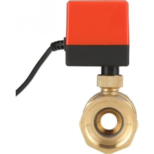 Electric valve 2 Way 3 Wire Brass Motorized Ball Valve DC 24V Electrical Valve DN40 Ball Valve G1-1/2" valvula solenoide