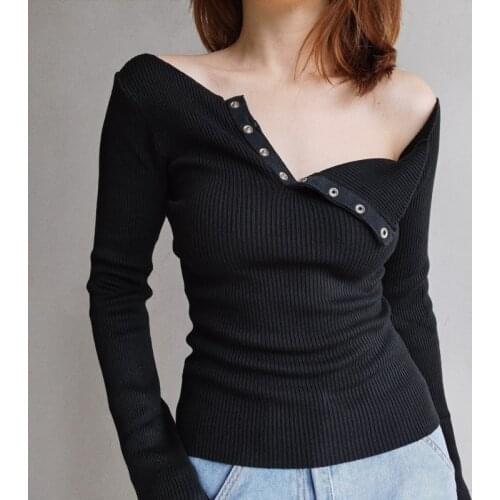 HOLYGAGA Women's Knitted T-shirts