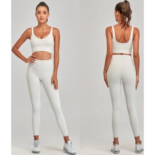 2PCS Seamless Yoga Set Sport Fitness Clothing Gym Sets Women High Waist Leggings Workout Clothes for Women Training Sportswear