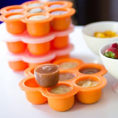 1pcs Baby Food Freezer Tray Storage Box With Silicone Clip-on Lid - Random Color