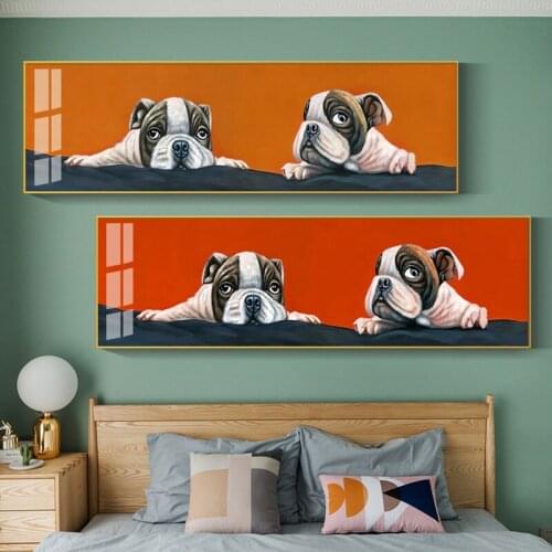 Cute Dog Mother Sleep With Bird Modern Canvas Painting Posters And Prints Animal Wall Art Picture For Kids BedRoom Decoration