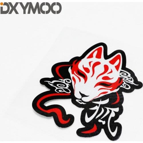 Cartoon Fox Cool Japanese Modified Motorcycle Bike Helmet Stickers Truck Auto Body Car Styling Decal 12x10.5cm