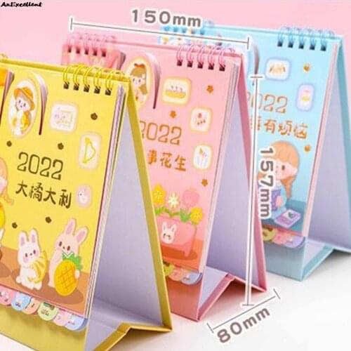 2021-2022 Desktop Calendar Cartoon Monthly Schedule Table Planner Agenda Organizer Memo Coil Calendar Office Desktop Supplies