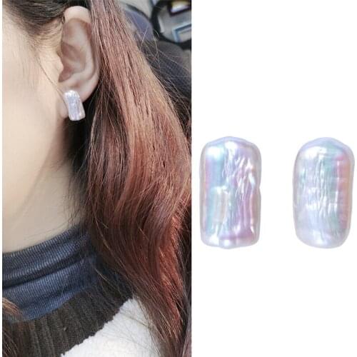 Wholesale Real Freshwater Baroque Pearl Earrings Gold Plated Stud Earrings Nice Party Wedding Women Gift 10 pairs/lot