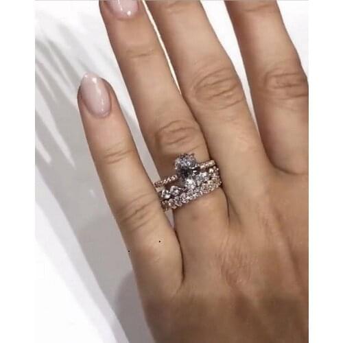 Original Solid 100% 925 Sterling Silver Rings for Women Simple Solitaire oval Diamond Thin Ring white topaz gemstone Jewelry