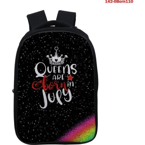 Queen Are Born In August School Bags for Boys 3D Cool School Kids Bag Kindergarten Backpack Men Child Bookbag Mochila Escolar