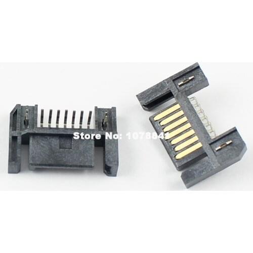 5pcs Sata Type A 7 Pin Right Angle Reverse DIP Male Connector For Hard Drive HDD